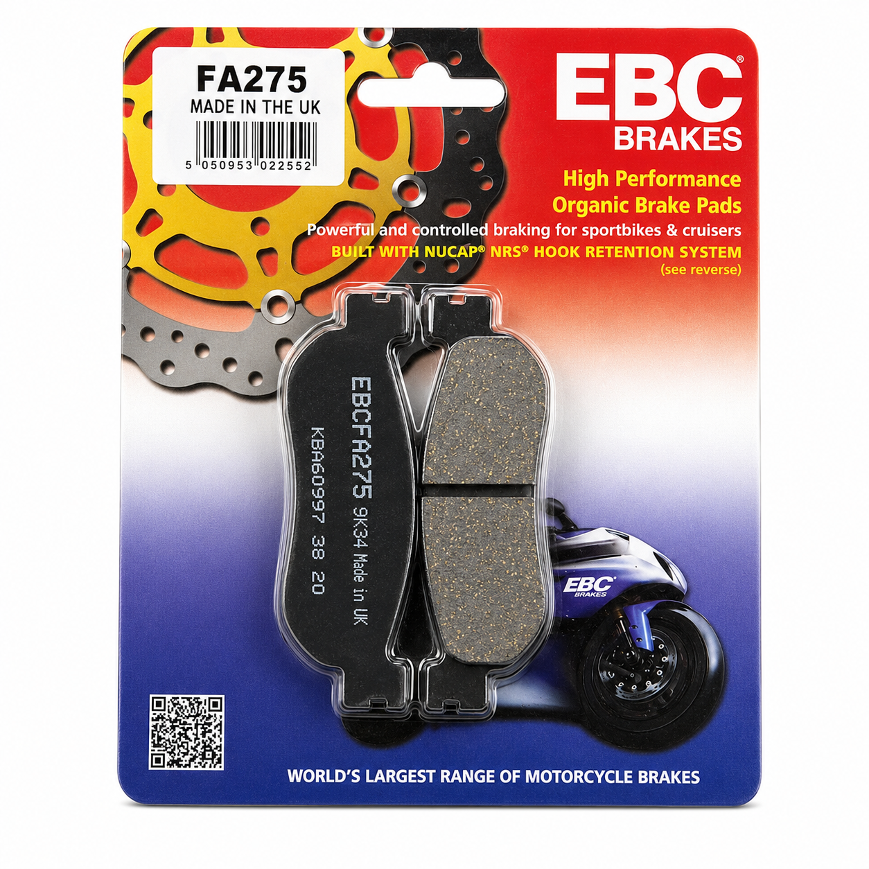 BRAKE PADS BLACK TOURING EBC FA275
