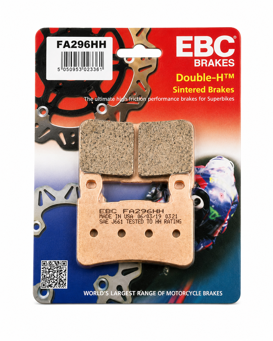 BRAKE PADS SINTERED METAL EBC FA296HH image 1