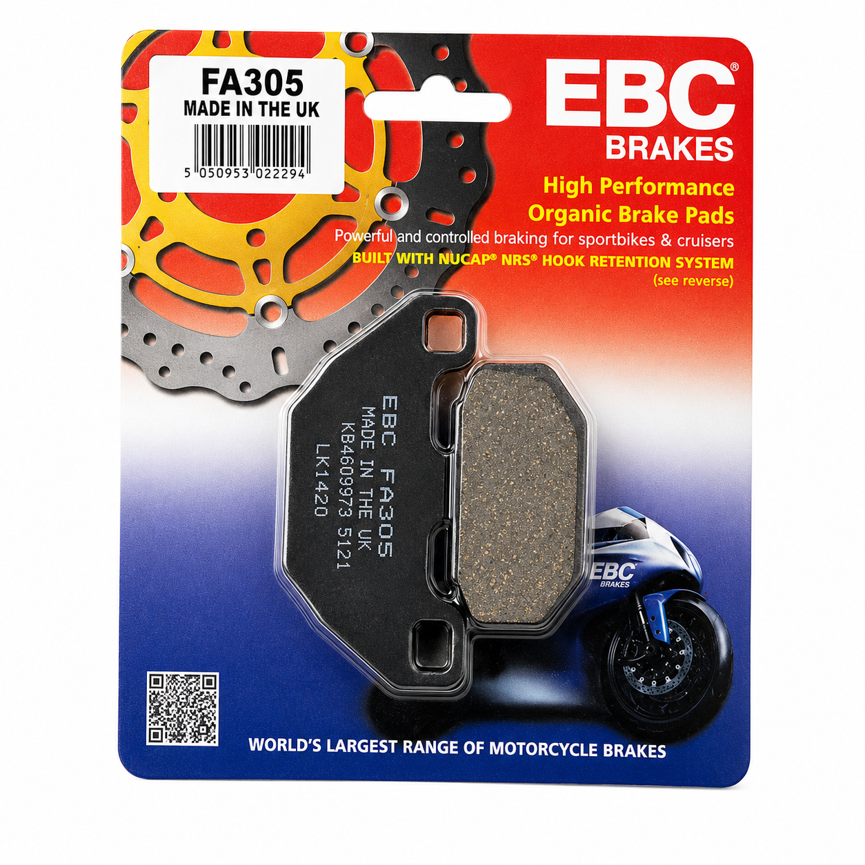 BRAKE PADS STD KEVLAR ORGANIC EBC FA305 image 1