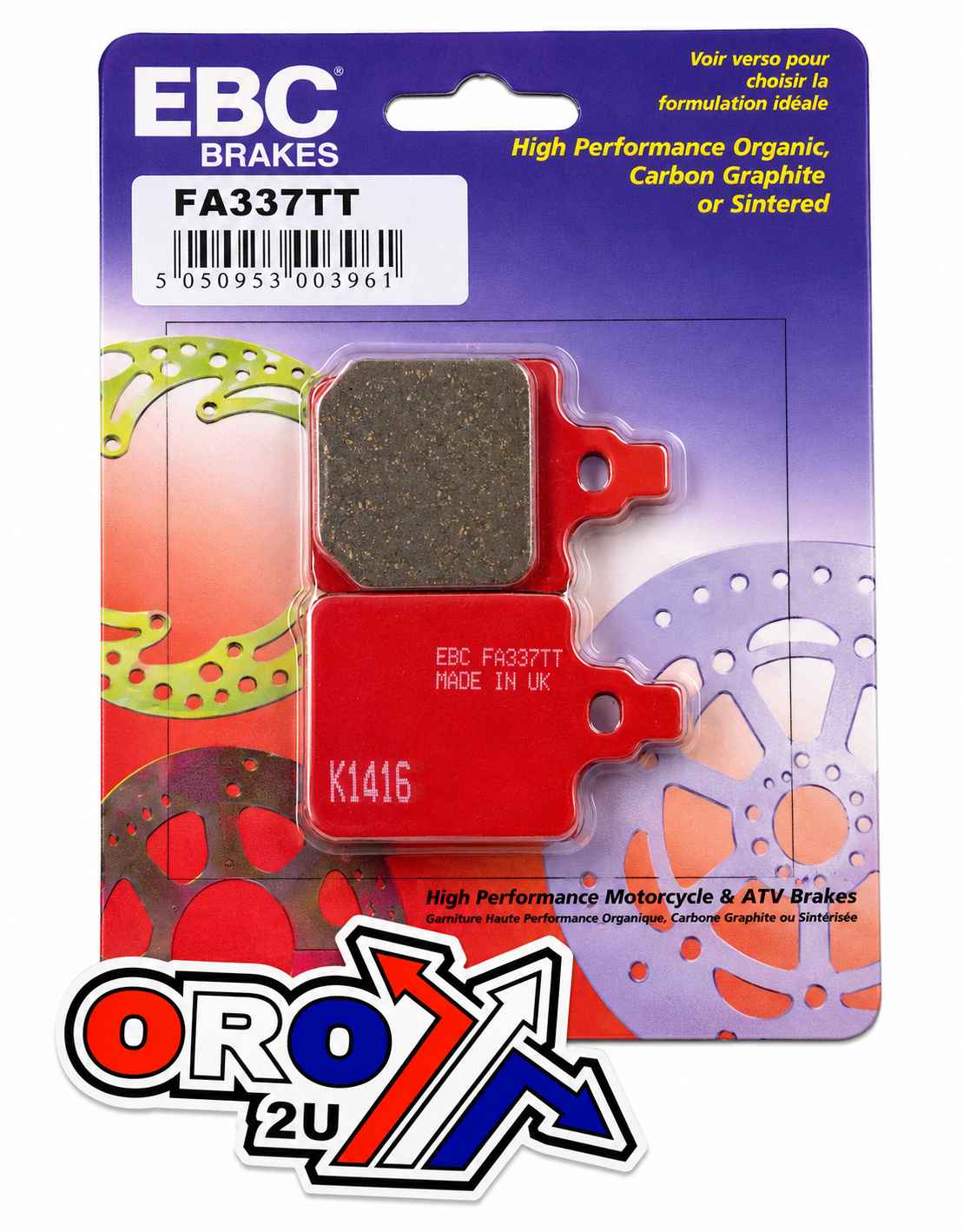 BRAKE PADS STD KEVLAR ORGANIC EBC FA337TT image 1