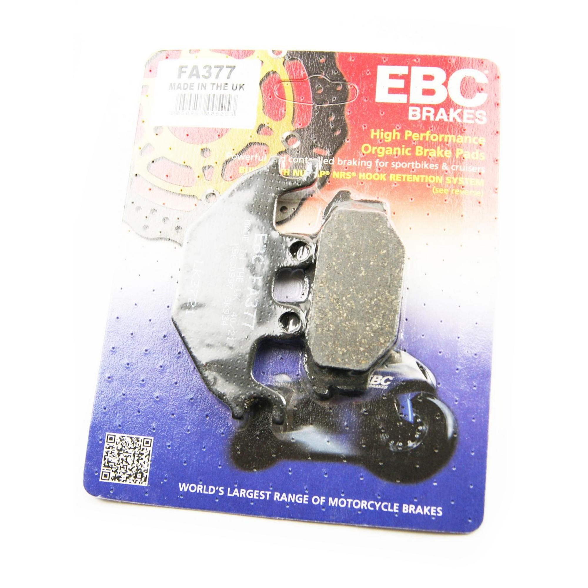 BRAKE PADS STD KEVLAR ORGANIC, FA377 EBC, BLACK SEMI-METAL image 1