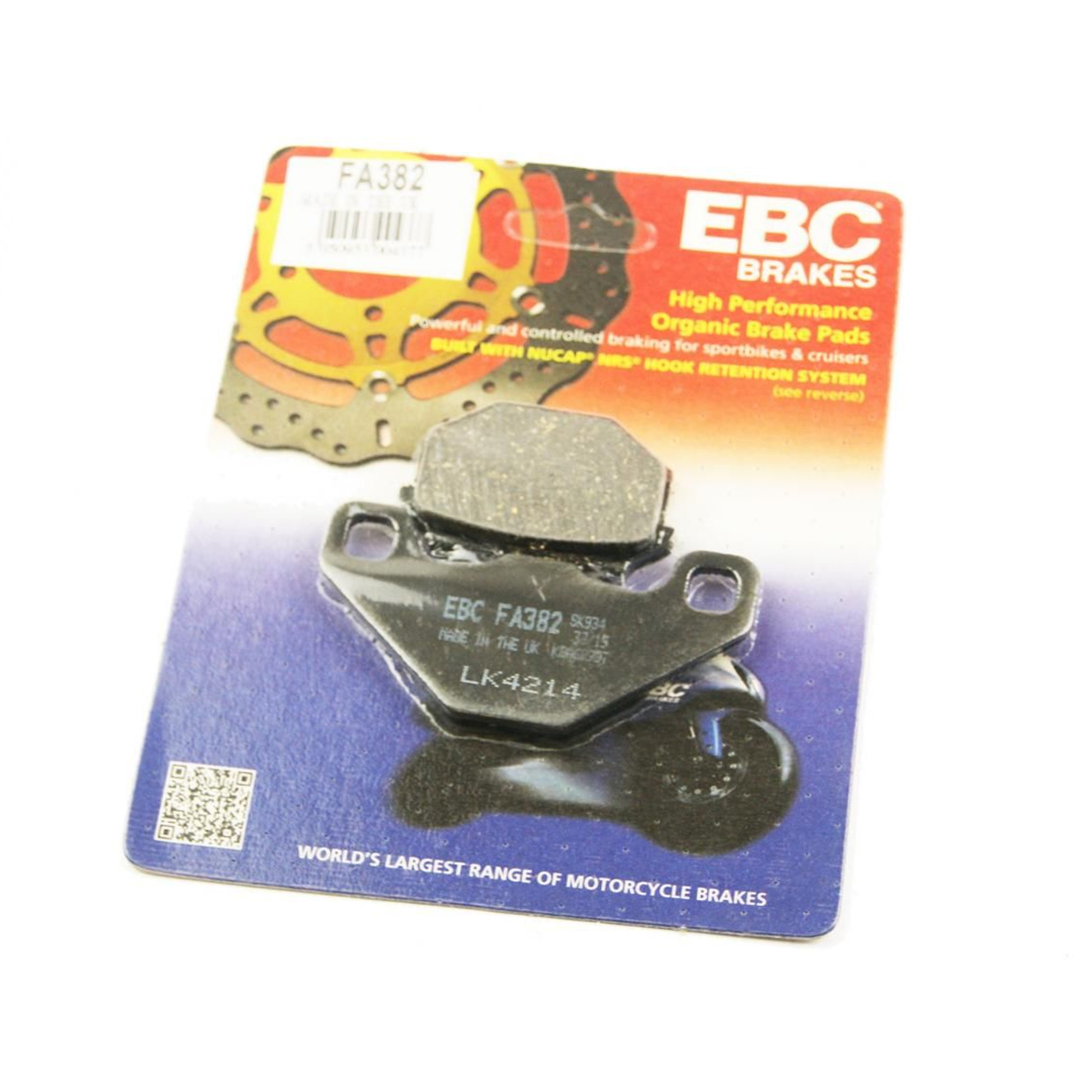 BRAKE PADS STD SEMI-METAL, EBC FA382, 39-382 image 1