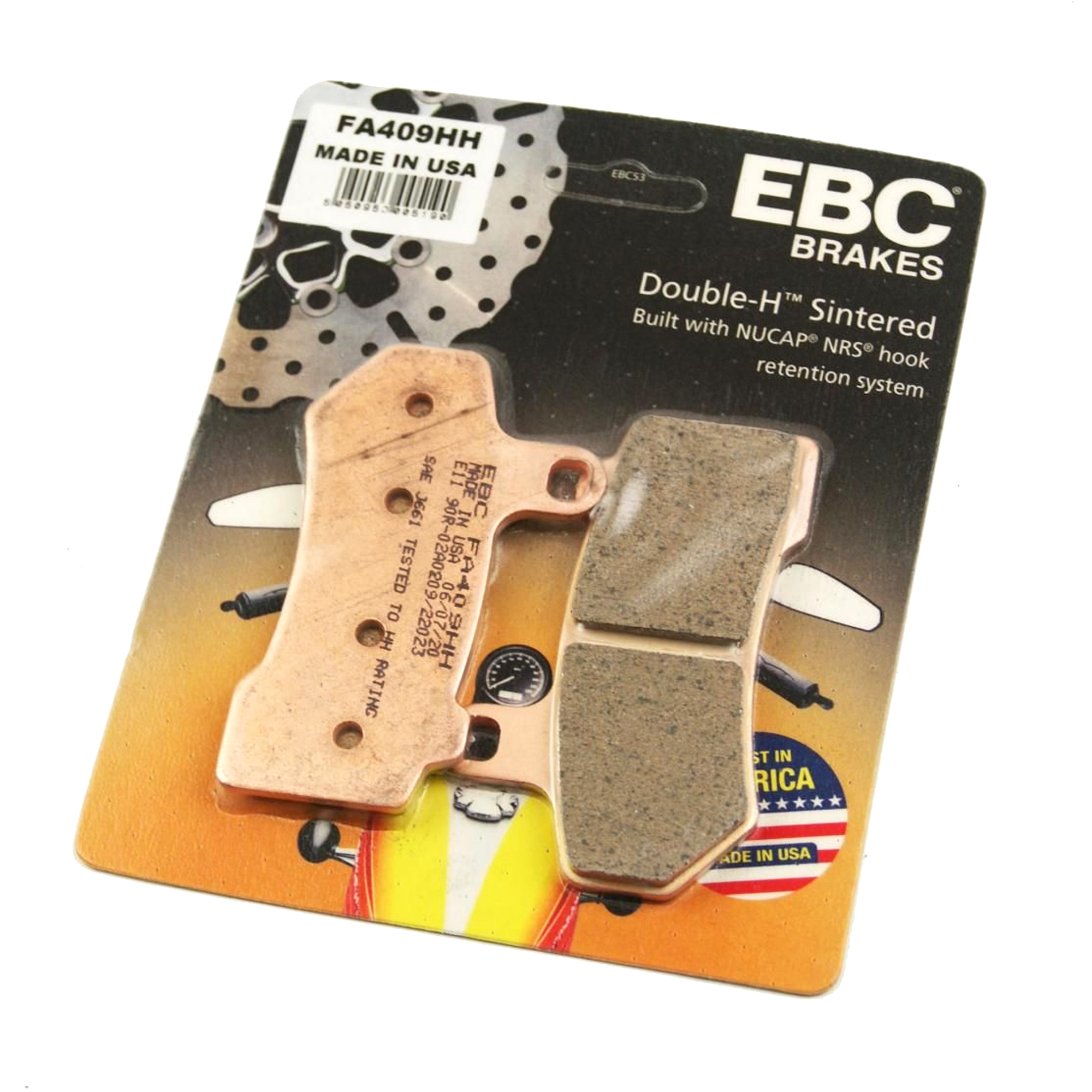 BRAKE PADS SINTERED METAL, EBC FA409HH HARLEY DAVIDSON image 1
