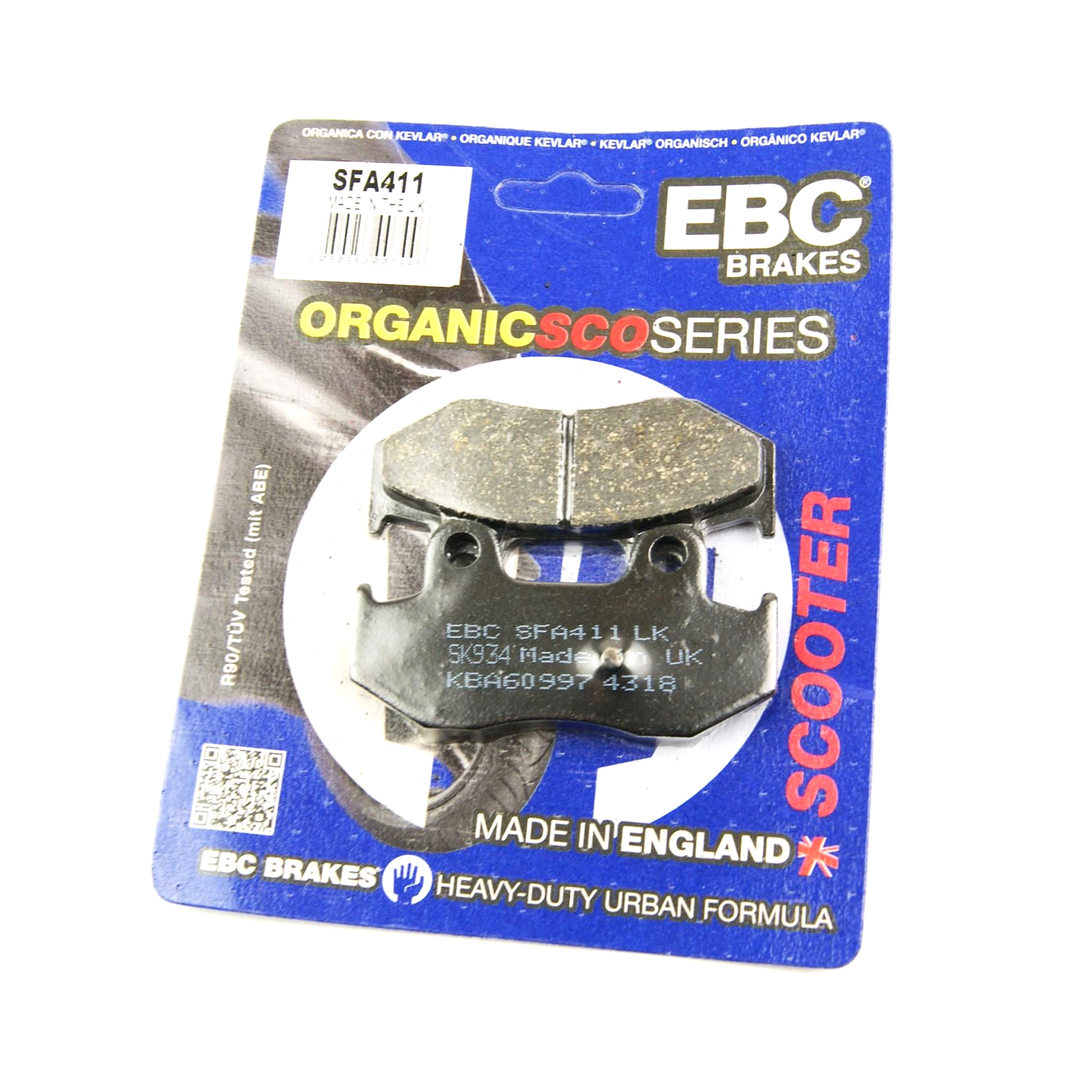 BRAKE PADS STD SCOOTER ORGANIC, EBC SFA411 image 1