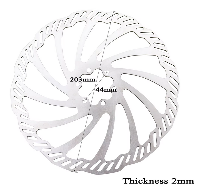 DISC BRAKE FRONT 203mm × 44mm × 2mm SURRON LIGHT BEE S X SEGWAY X160 X260 thumbnail 2