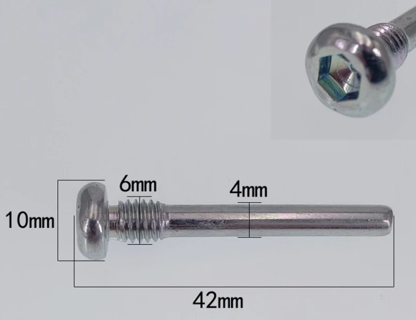 BRAKE PAD CAPLIER PIN 4mm X SHAFT 42mm OVERAL LENGTH X 10mm HEAD image 1