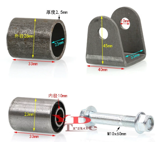 SUSPENSION BUSH M10 33mm WELD ON BRACKET 40x45mm UNIVERSAL FIT thumbnail 2