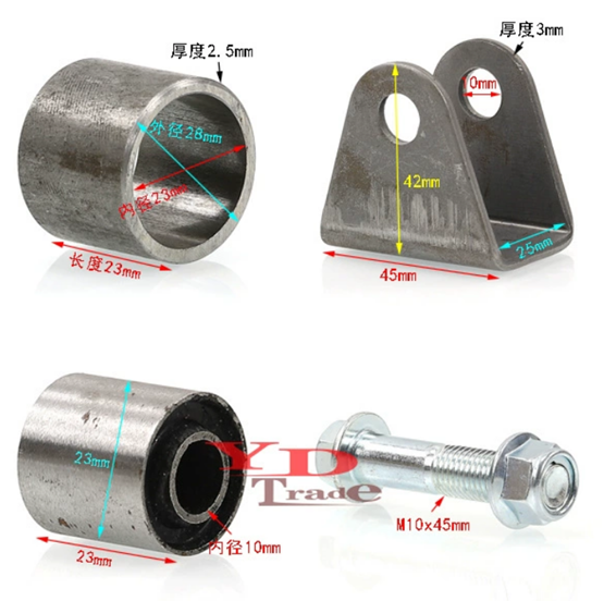 SUSPENSION BUSH M10 25mm WELD ON BRACKET 45x42mm UNIVERSAL FIT thumbnail 2