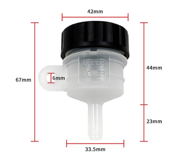 REAR BRAKE FLUID ROUND RESERVOIR WITH BOTTOM OUTLET image 1