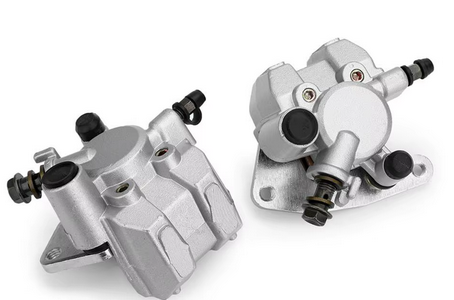 BRAKE CALIPER FRONT SET 2003-2023 HONDA TRX 250 400 2002-2011 SUZUKI LT-F 59100-38F00 SILVER BRACKET thumbnail 2
