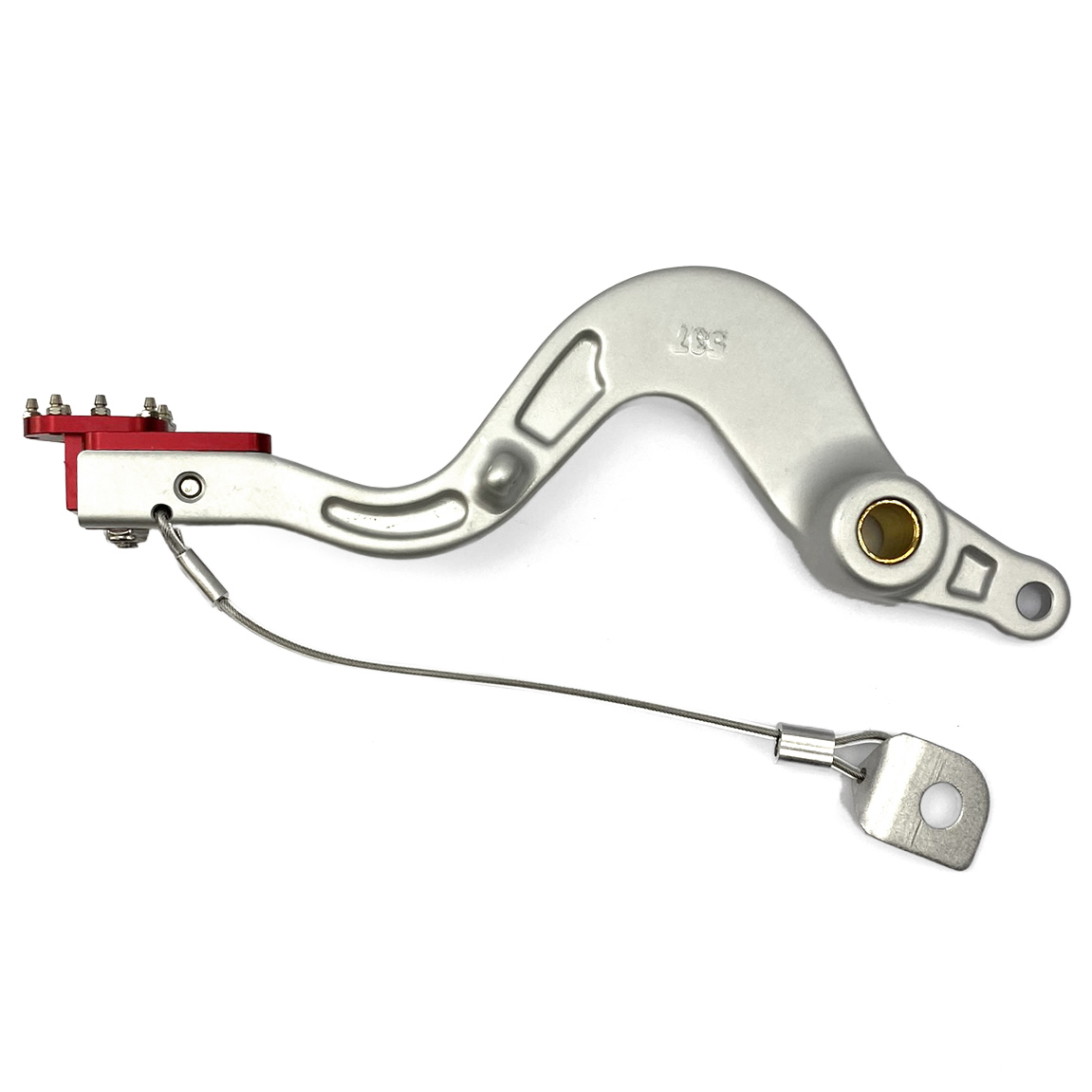 BRAKE PEDAL 00-13 GASGAS 4T, SILVER WITH RED TIP, FIR BRAND ASB-088F thumbnail 4