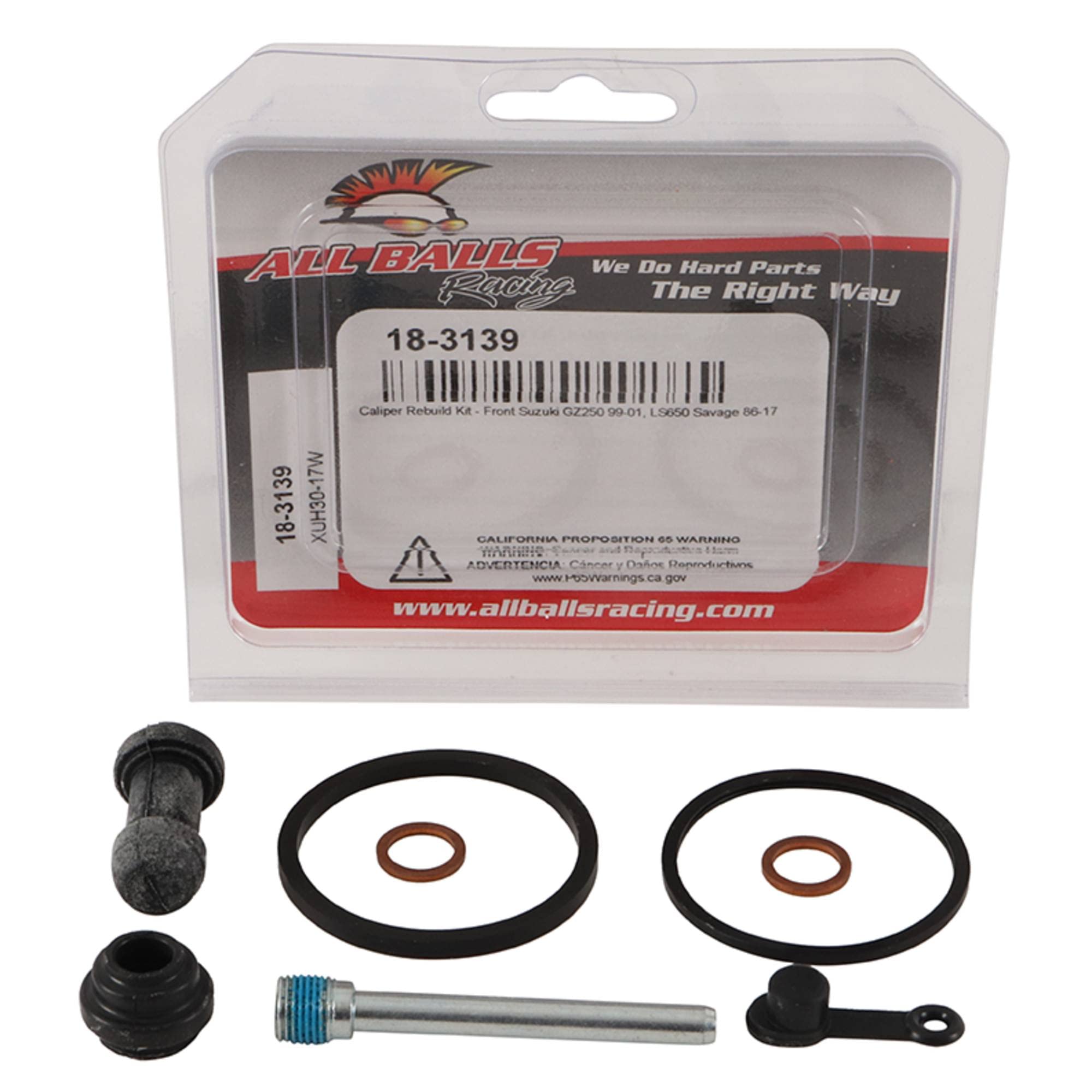 BRAKE CALIPER REBUILD KIT ALLBALLS, ALLBALLS 18-3139 SUZ GZ250/LS650 FRONT image 1