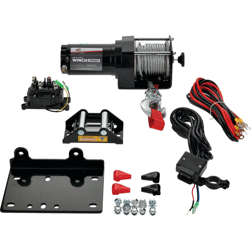 12V WINCH 3500LB/1550KG, ATV/UTV, STEEL CABLE, 2 BOLT, ARROWHEAD 431-01022 image 1