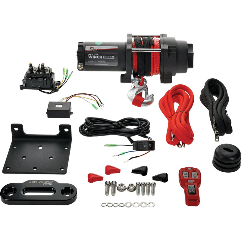 12V WINCH 6000LB/2750KG, ATV/UTV, SYNTHETIC ROPE, 4 BOLT, ARROWHEAD 431-01027 image 1
