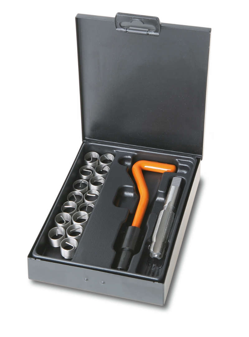 Set for Repairing Damaged Spark Plug Threads M14x1.25mm Helicoids Height 8.40 - 16.40mm - Beta Tools 437C image 1
