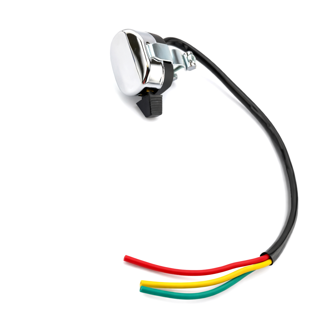 SWITCH LIGHT UNIVERSAL CLASSIC CHROME TOP 3 POSITION 3 WIRE 7/8 22.2mm HANDLEBAR thumbnail 6
