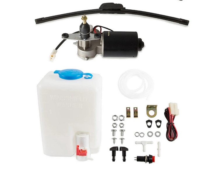 UNIVERSAL UTV ELECTRIC WINDSHIELD WIPER MOTOR KIT WITH WATER SPRAY image 1