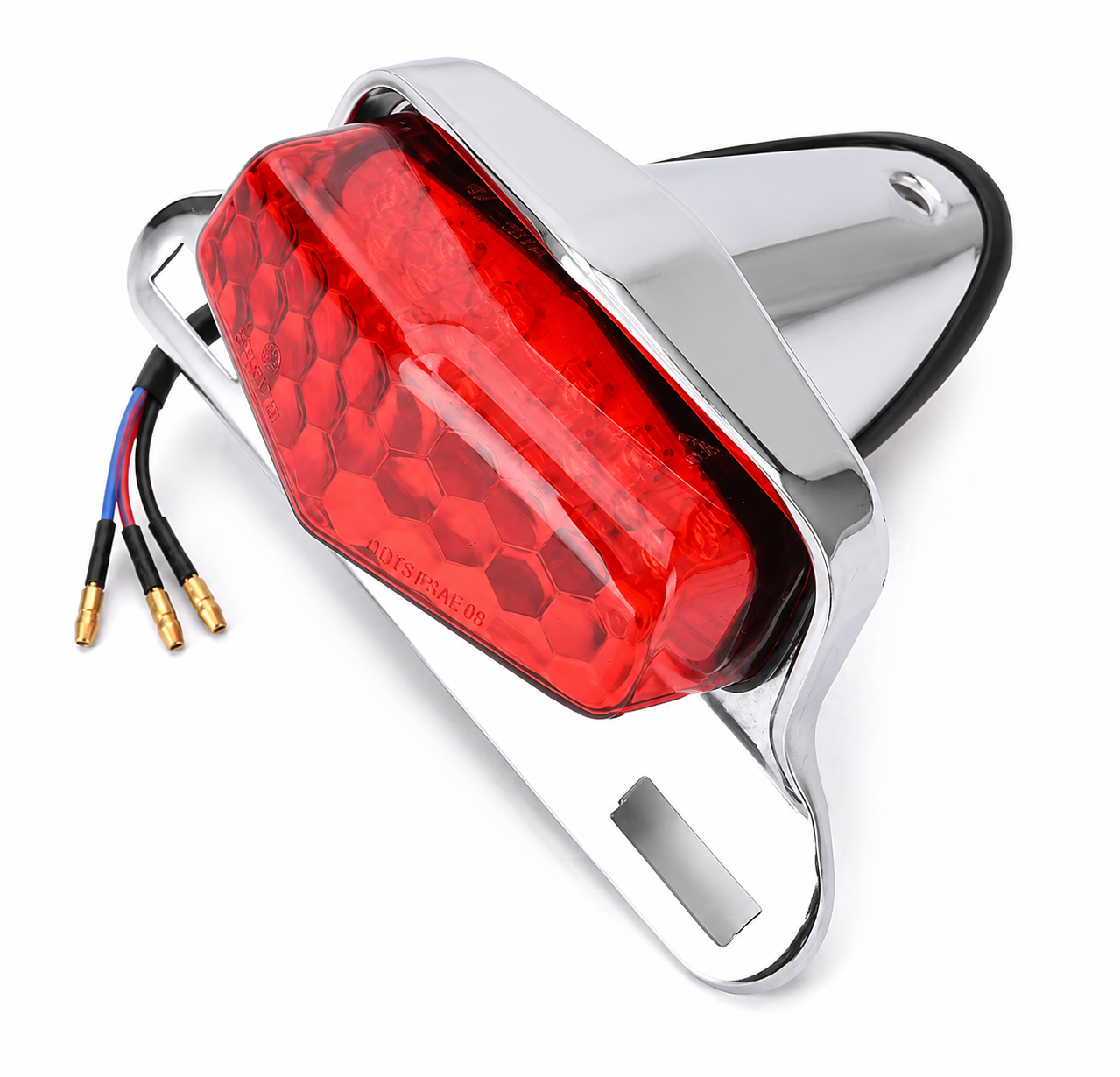 LED TAILLIGHT BRAKE LAMP TRIUMPH BONNEVILLE HARLEY HONDA YAMAHA SUZUKI LUCAS STYLE SILVER image 1