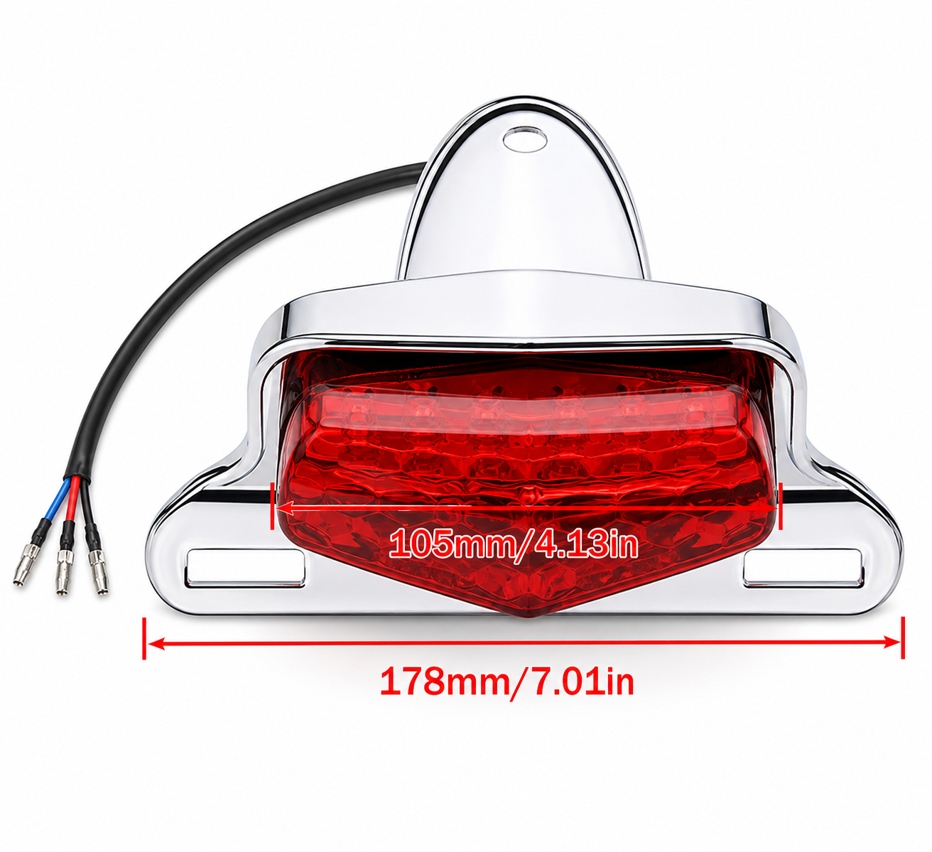 LED TAILLIGHT BRAKE LAMP TRIUMPH BONNEVILLE HARLEY HONDA YAMAHA SUZUKI LUCAS STYLE SILVER thumbnail 3