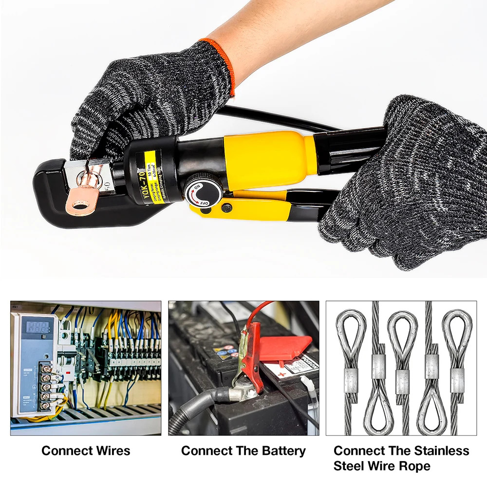 BATTERY COPPER TERMINAL ADJUSTABLE HYDRAULIC CRIMPING TOOL HANDHELD 4-70mm2 thumbnail 3