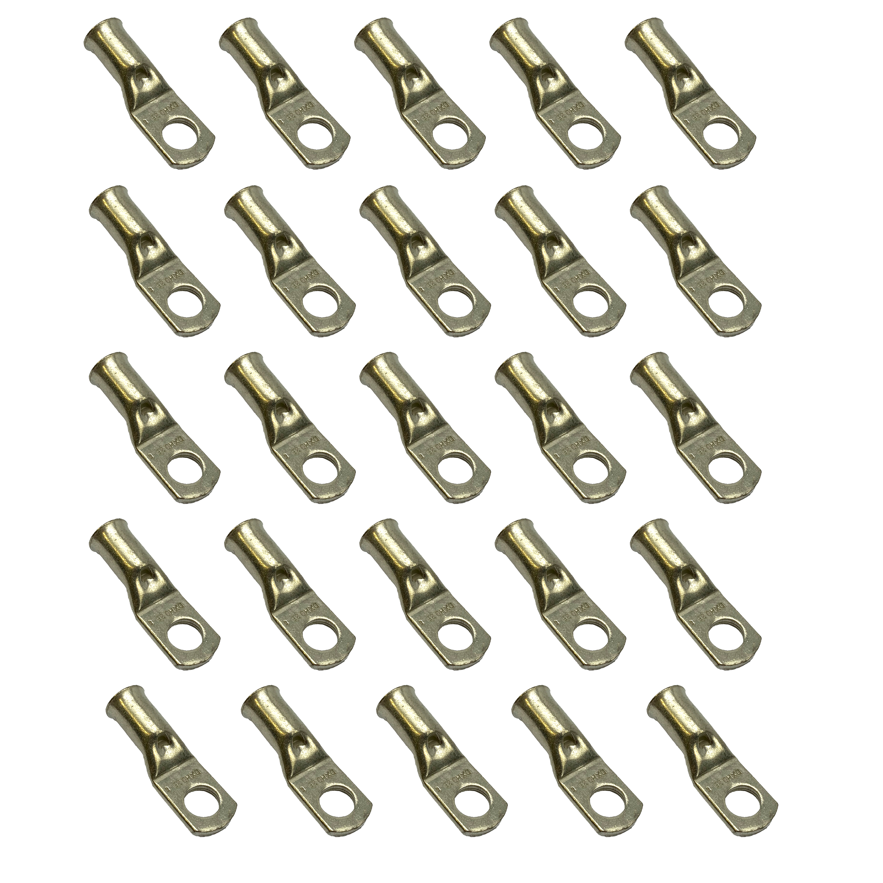 TRADE PACK 25 / 8mm RING TERMINAL COPPER 25mm2, TO SUIT CABLE OD 5.6mm