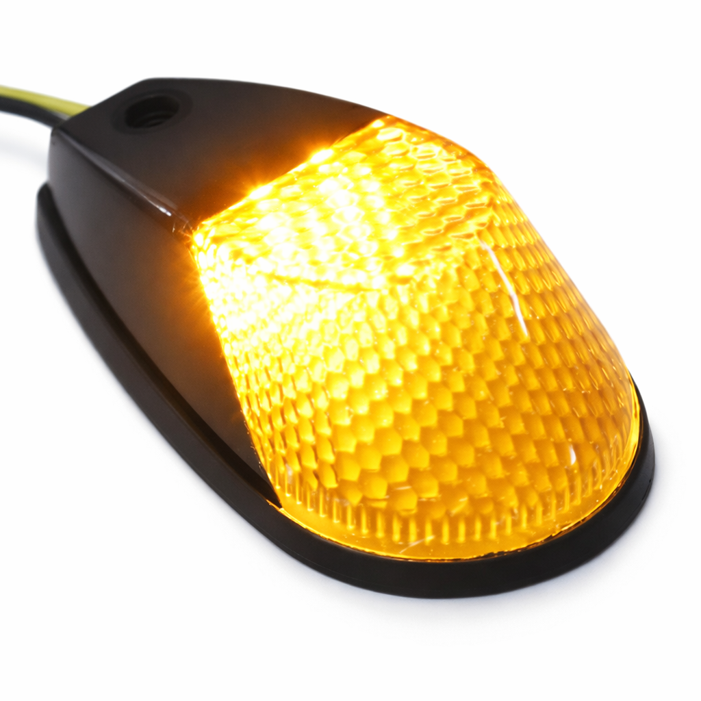 INDICATORS FLUSH MOUNT 12V LED BLACK CASE WITH AMBER ORANGE LENS thumbnail 3