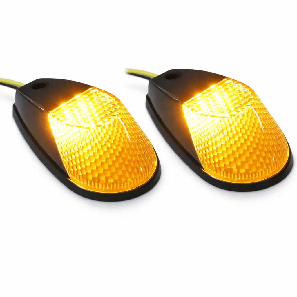 INDICATORS FLUSH MOUNT 12V LED BLACK CASE WITH AMBER ORANGE LENS thumbnail 4