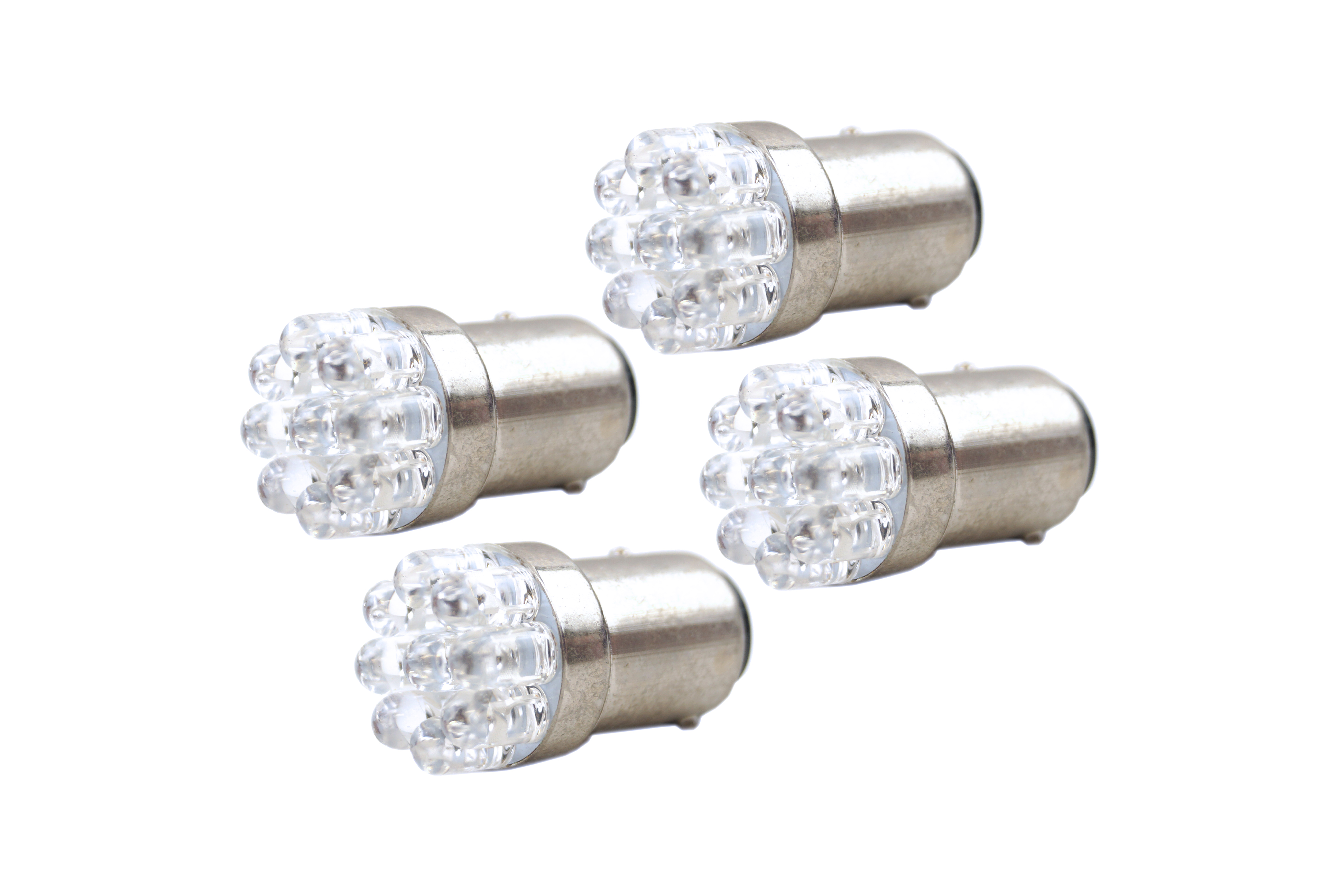 LED BULB 12V WHITE BA15D 9-LEDS PACK OF 4 1157 image 1