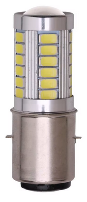 LED 12V HEADLIGHT BULB 33 LED 6000K HI LO BEAM BA20D image 1