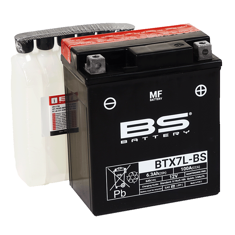 BATTERY YTX7L-BS 12V MA.FREE, BS Maintenance Free BTX7L-BS, 300620, BS-BTX7L-BS