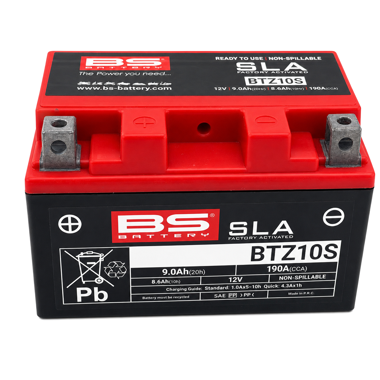 BATTERY BTZ10S-BS 12V SLA, BS Maintenance Free BTZ10S-BS, 300696-1, BS-BTZ10S-BS thumbnail 3
