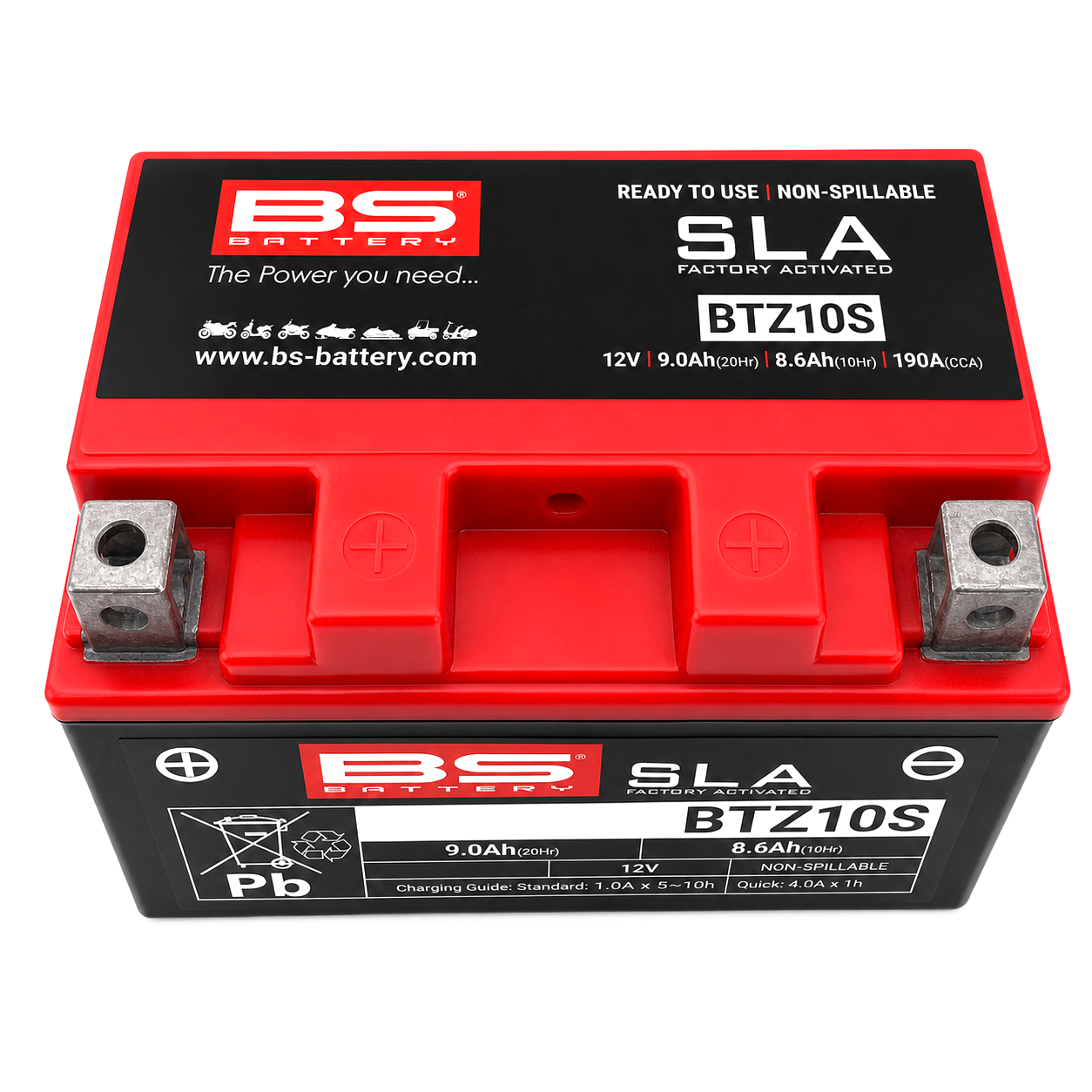 BATTERY BTZ10S-BS 12V SLA, BS Maintenance Free BTZ10S-BS, 300696-1, BS-BTZ10S-BS thumbnail 4