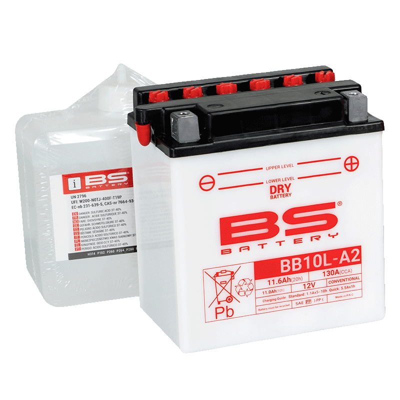 BATTERY YB10L-A2 12v 11Hh, BS WITH ACID PACK BB10L-A2, 310556, BS-BB10L-A2