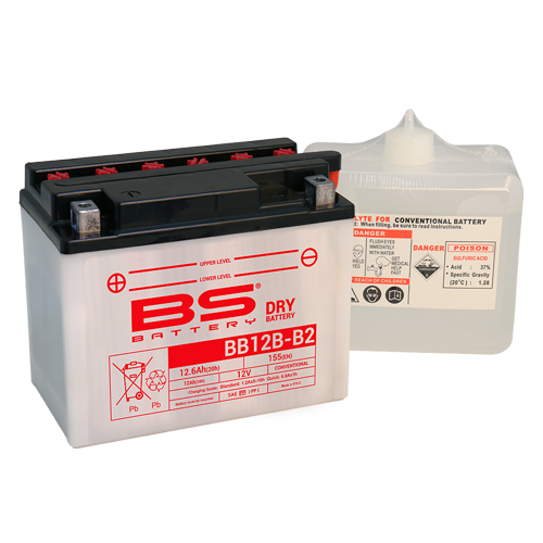 BATTERY YB12B-B2 12V 13Hh. BS, BS WITH ACID PACK BB12B-B2, 310565, BS-BB12B-B2 image 1