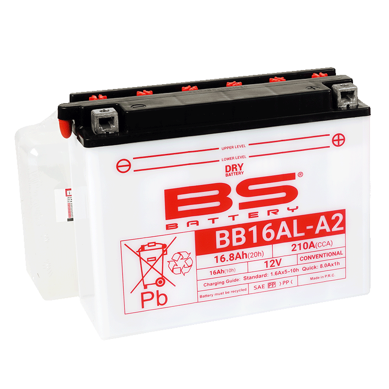 BATTERY YB16AL-A2 12V 16Ah. BS, BS WITH ACID PACK BB16AL-A2, 310576,	BS-BB16AL-A2