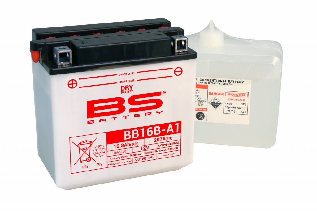 BATTERY YB16B-A1 12V 16Ah. BS, BS WITH ACID PACK BB16B-A1, 310581, BS-BB16B-A1