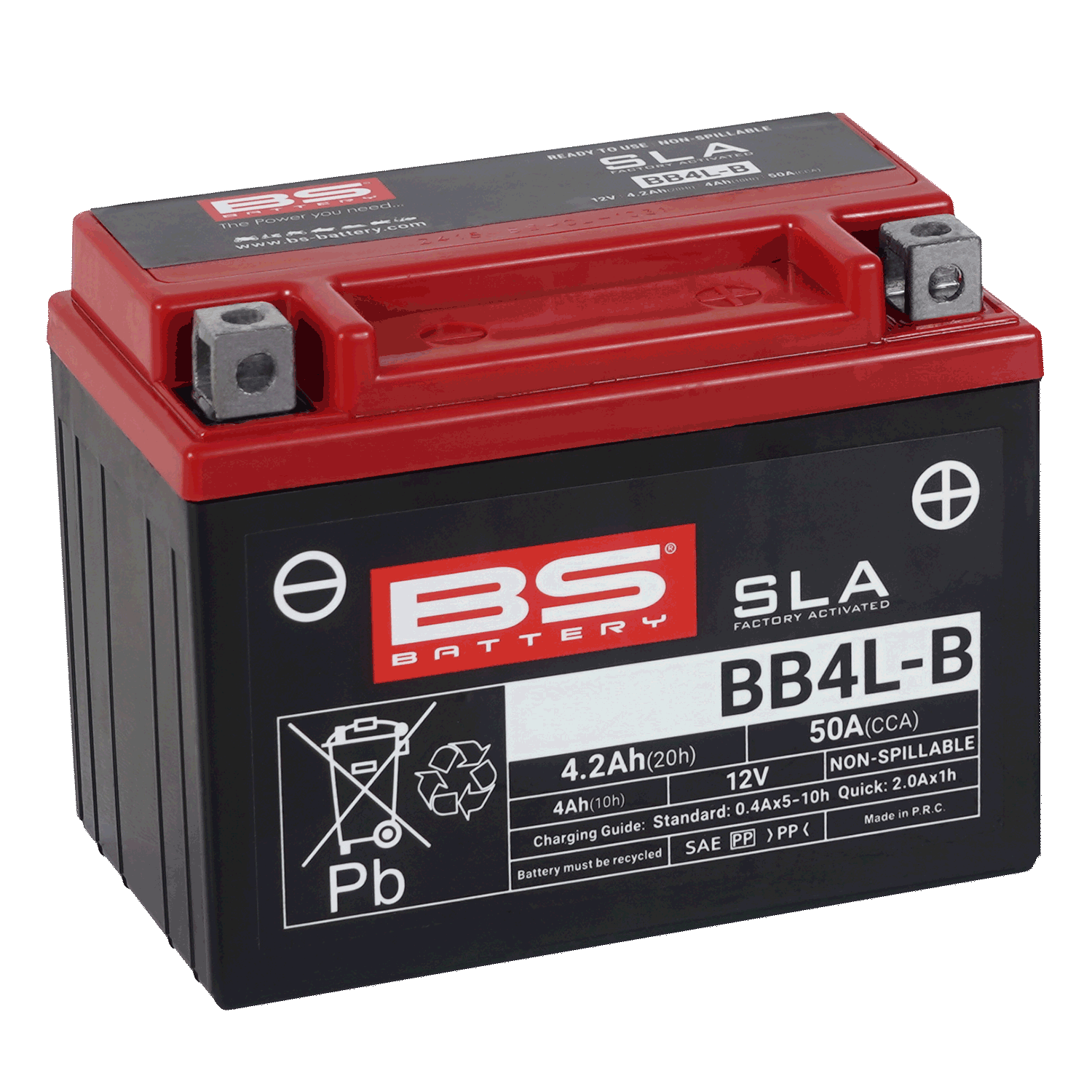 BATTERY YB4L-B 12V 4Ah BS, BS WITH ACID PACK BB4L-B, 310590	BS-BB4L-B image 1