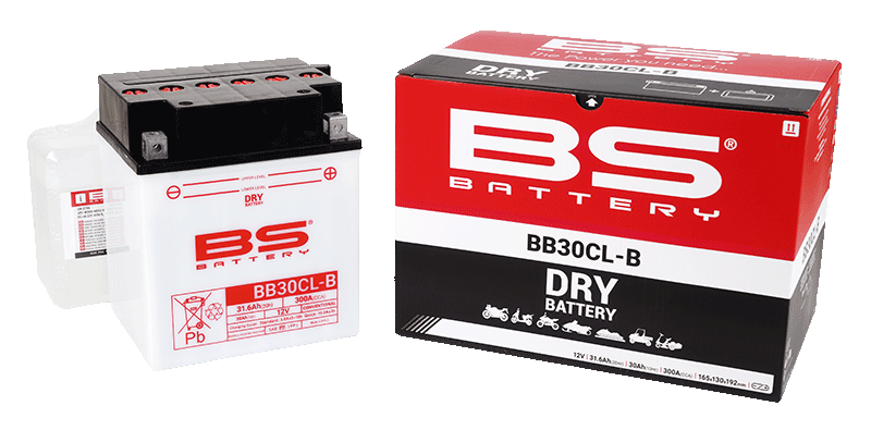 BATTERY YB30CL-B 12V 30Ah BS, BS WITH ACID PACK BB30CL-B, 310553,	BS-BB30CL-B