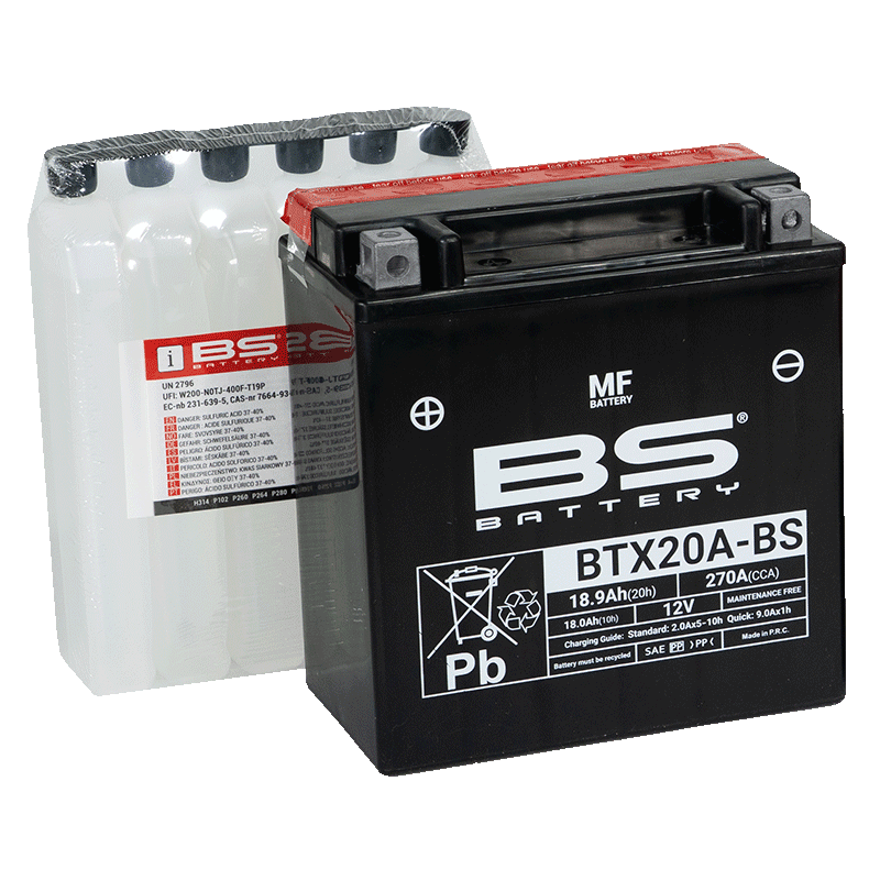 BATTERY YTZ20A-BS 12V MA.FREE, BS Maintenance Free BTX20A-BS, 300808, BS-BTX20A-BS