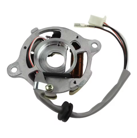 STATOR COIL YAMAHA PW50 4 WIRE [SQUARE BLOCK CONNECTOR 3 PINS USED + SINGLE WIRE FEMAL BULLET] thumbnail 3
