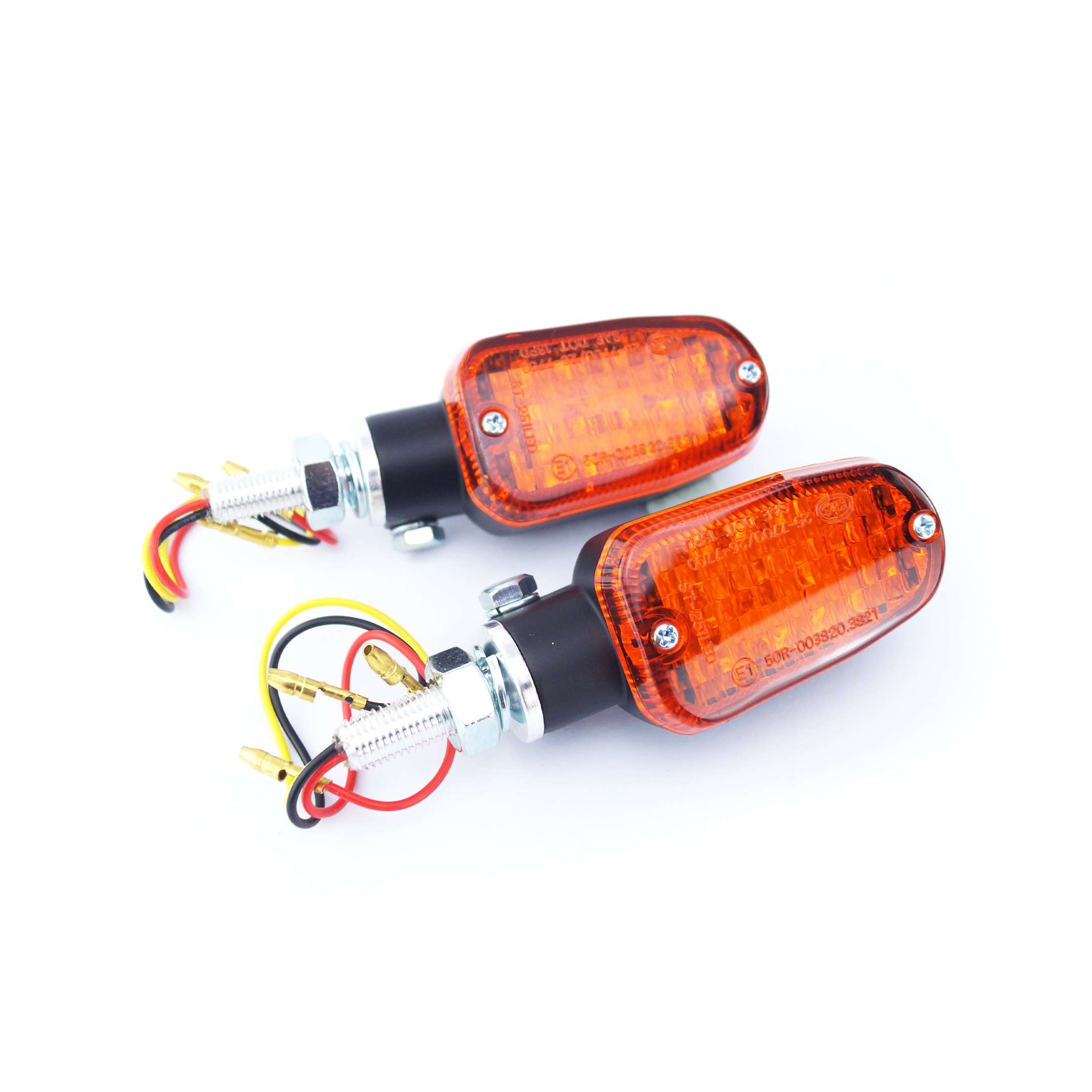 INDICATORS ALUMINUM BLACK SET/2, AMBER LENS, LED UNIVERSAL E MARKED, 3 WIRE, 26-7701BK