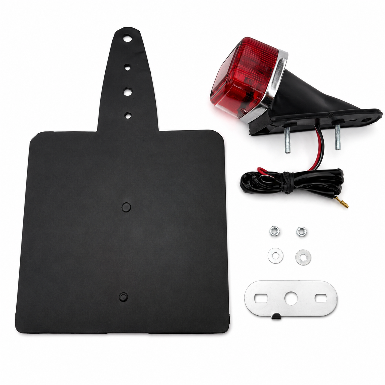 REAR STOP TAIL LIGHT WITH MUD FLAP NUMBER PLATE HOLDER YAMAHA UNIVERSAL FITTING thumbnail 3