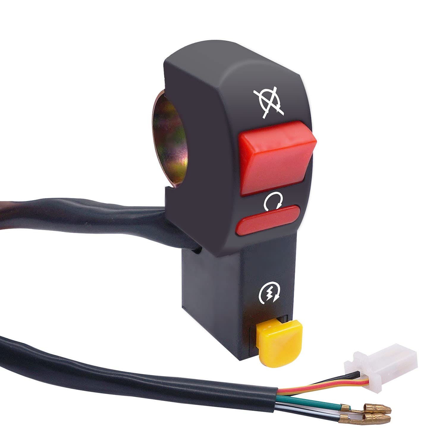SWITCH 22mm 7/8 HANDLEBAR START STOP KILL PUSH BUTTON UNIVERSAL FITMENT image 1
