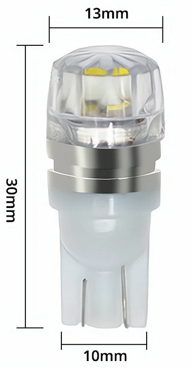 T10 194 LED BULB 12V 1W XENON 5730 WHITE WEDGE T10 BASE thumbnail 3