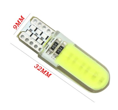 BULB 12V LED CAPLESS PACK 10 SILICONE GEL COB CAR LIGHT T10 W5W 5730 WEDGE thumbnail 2