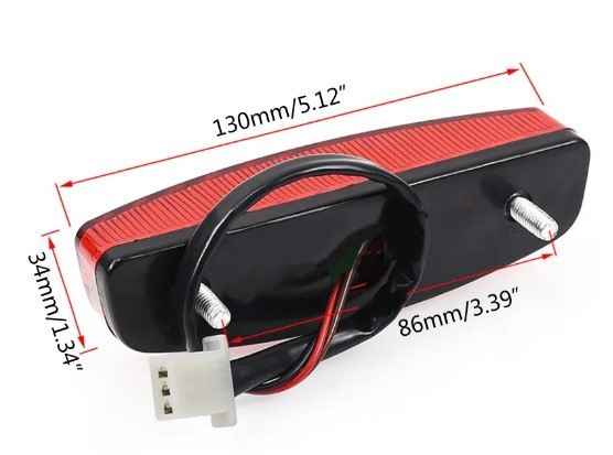 REAR LED STOP BRAKE LIGHT RED 3 WIRES 12V UNIVERSAL H7BD thumbnail 4