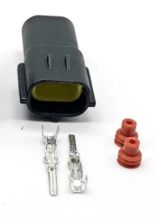 2-PIN MALE RUBBER BOOT WIRE SEAL CONNECTOR PACK 5 WATERPROOF WIRE COVER image 1