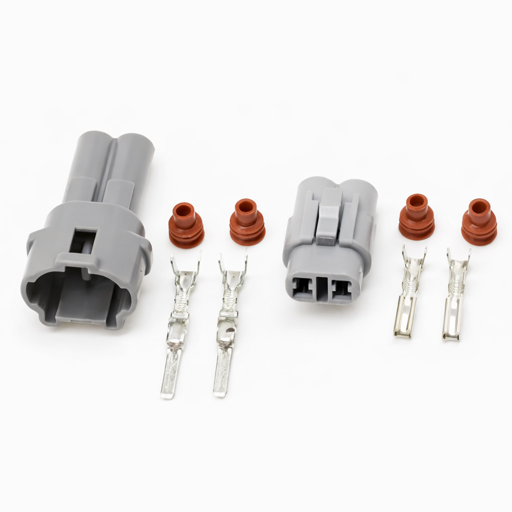 ELECTRICAL 2 PIN CONNECTOR BLOCK KIT - MALE AND FEMALE TERMINALS image 1
