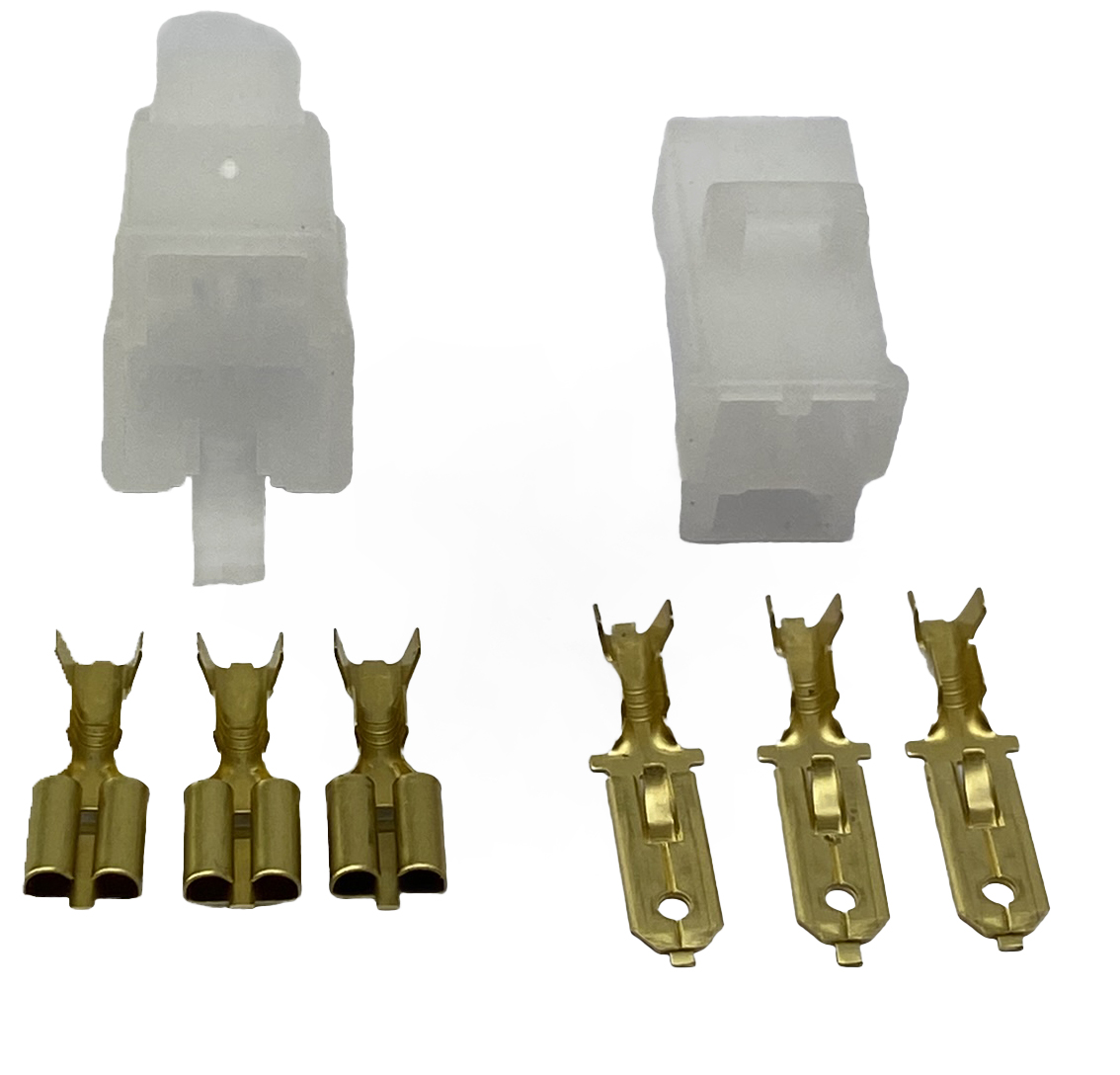 3 PIN WAY ELECTRICAL CONNECTOR BLOCK KIT (MALE & FEMALE) - 2.5mm WIRE thumbnail 2