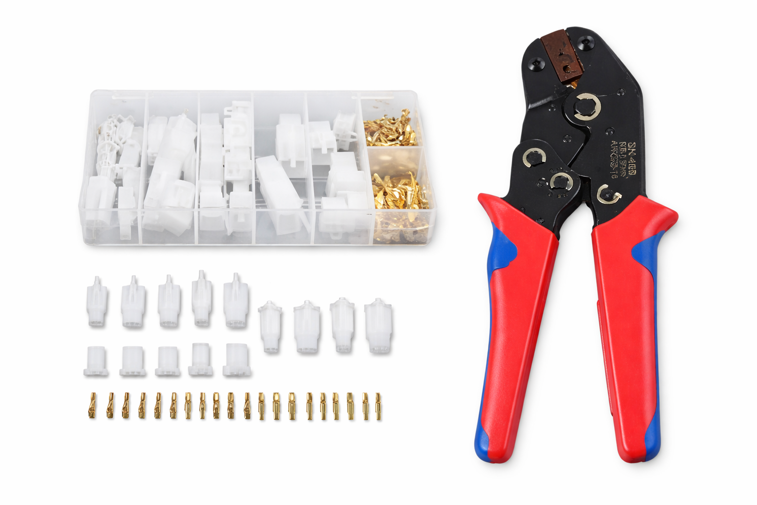 ELECTRICAL CONNECTOR BLOCK KIT + TOOL 200Pcs 2.8mm 2 3 4 6 PIN BLOCKS image 1